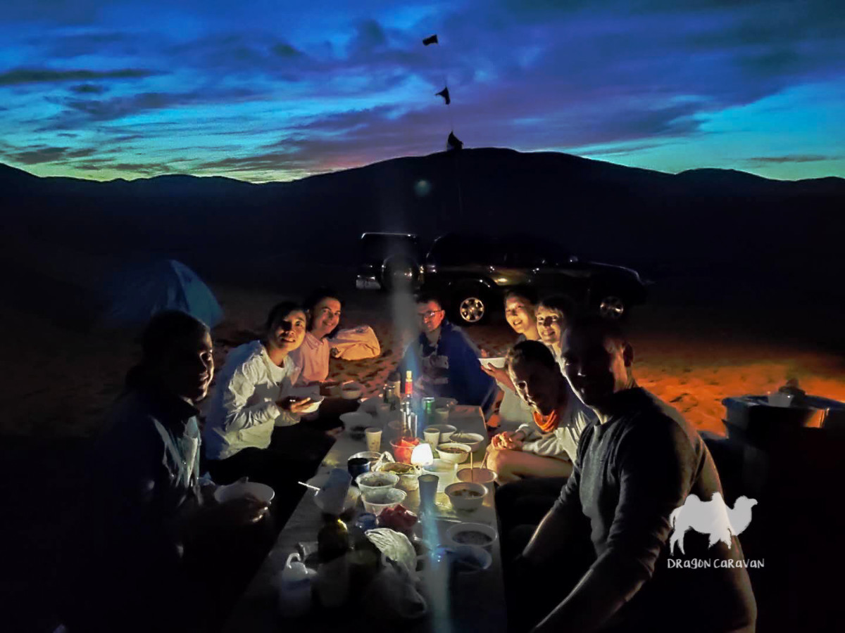 Team crossing the desert together